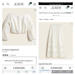 J Crew top and skirt-ivory linen feel material
